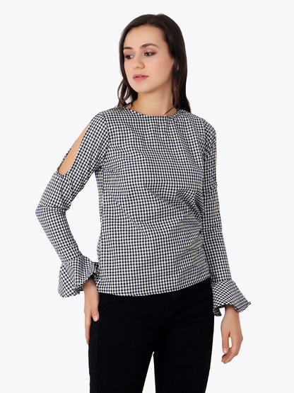 Black Checkered Top