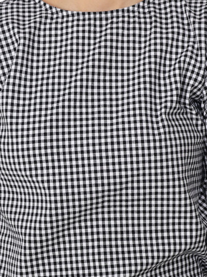 Black Checkered Top
