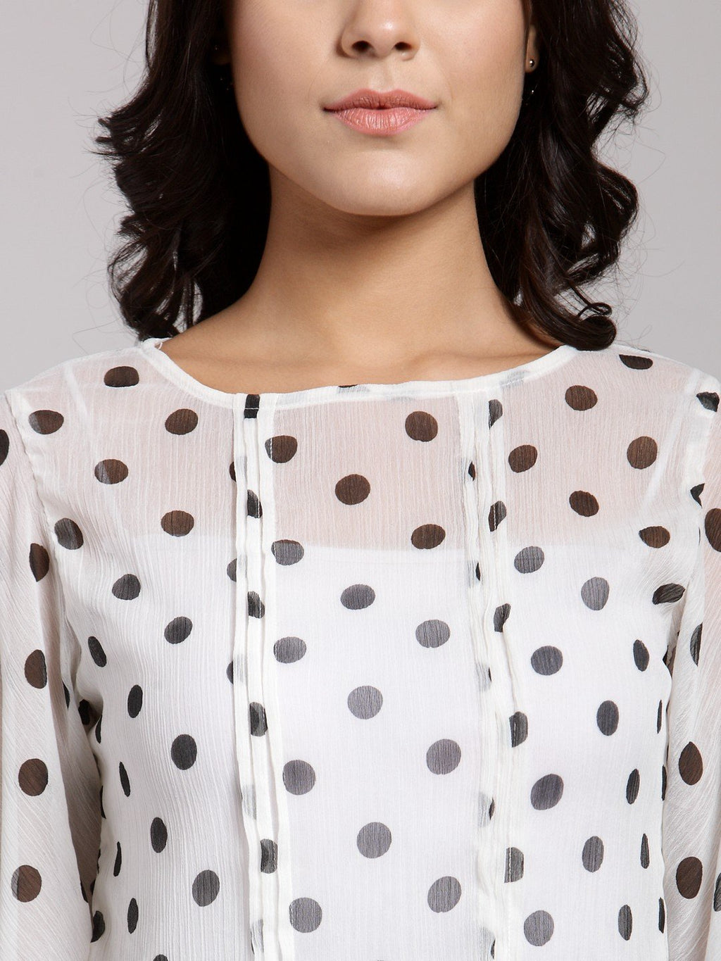 White Polka Dot Top