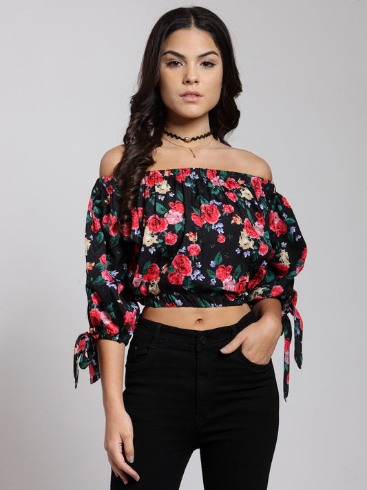 Black Printed Top