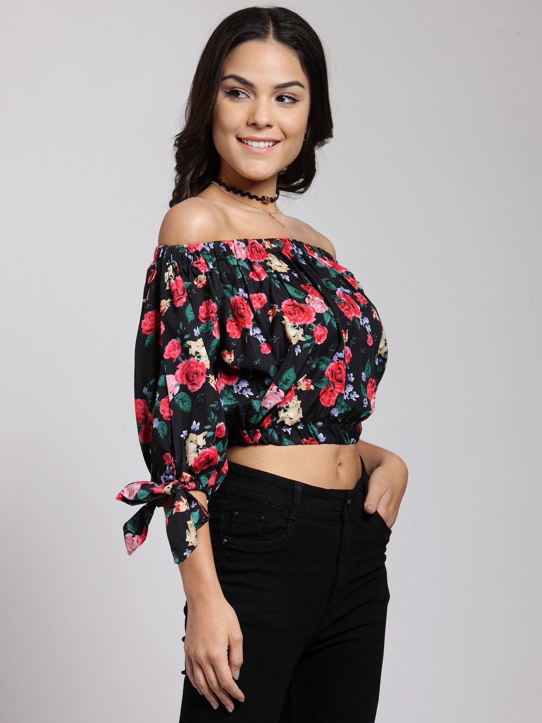 Black Printed Top