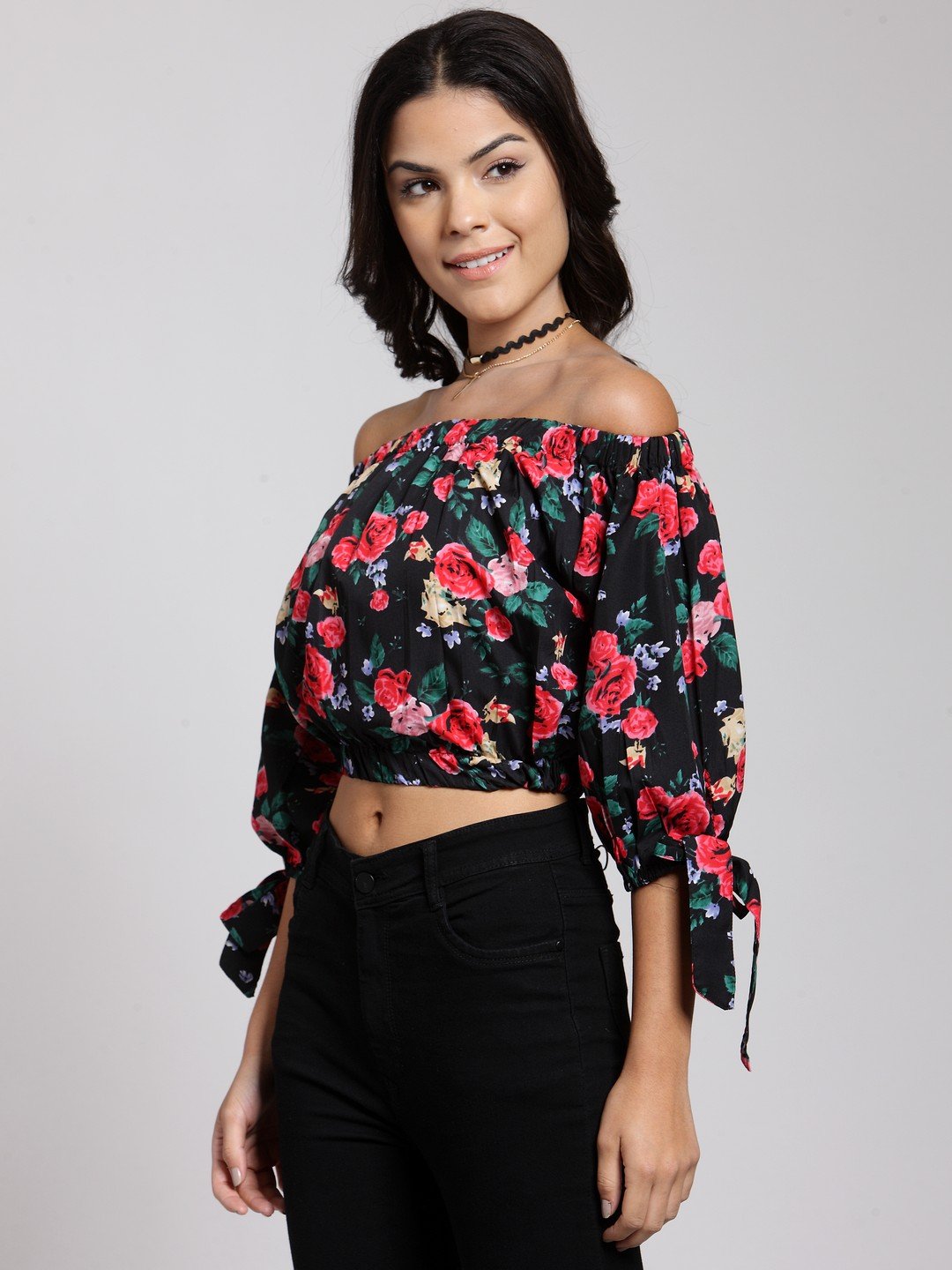Black Printed Top