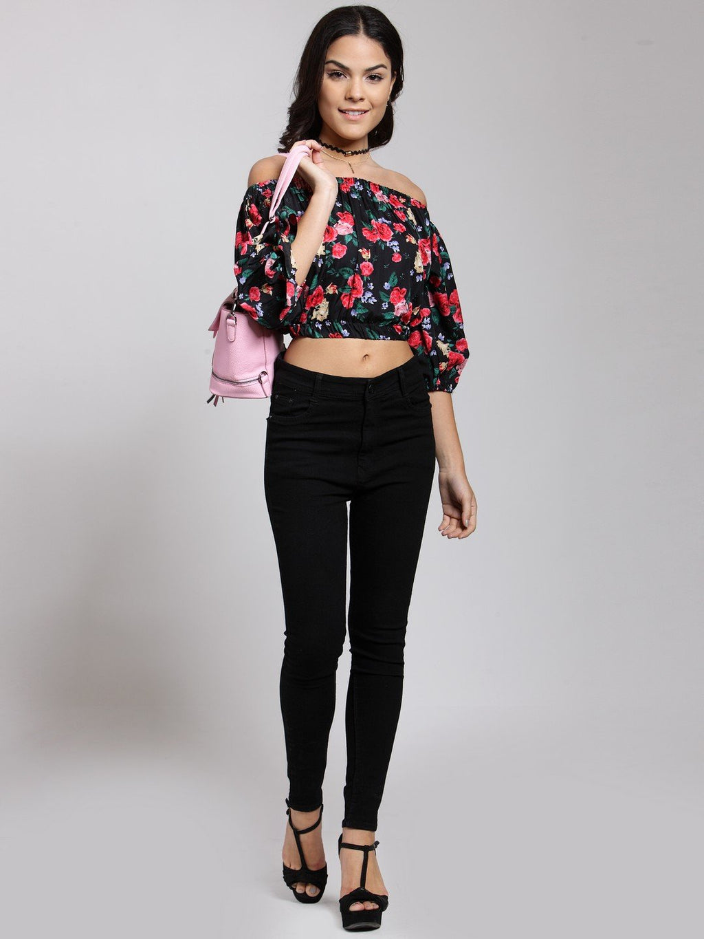 Black Printed Top