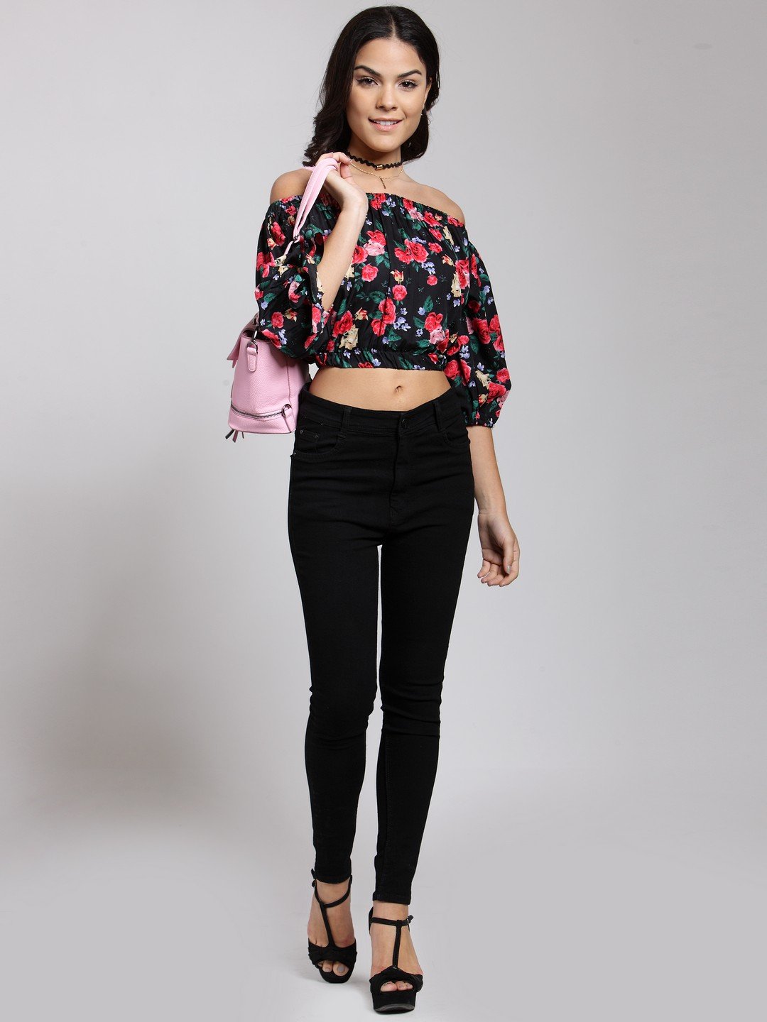 Black Printed Top