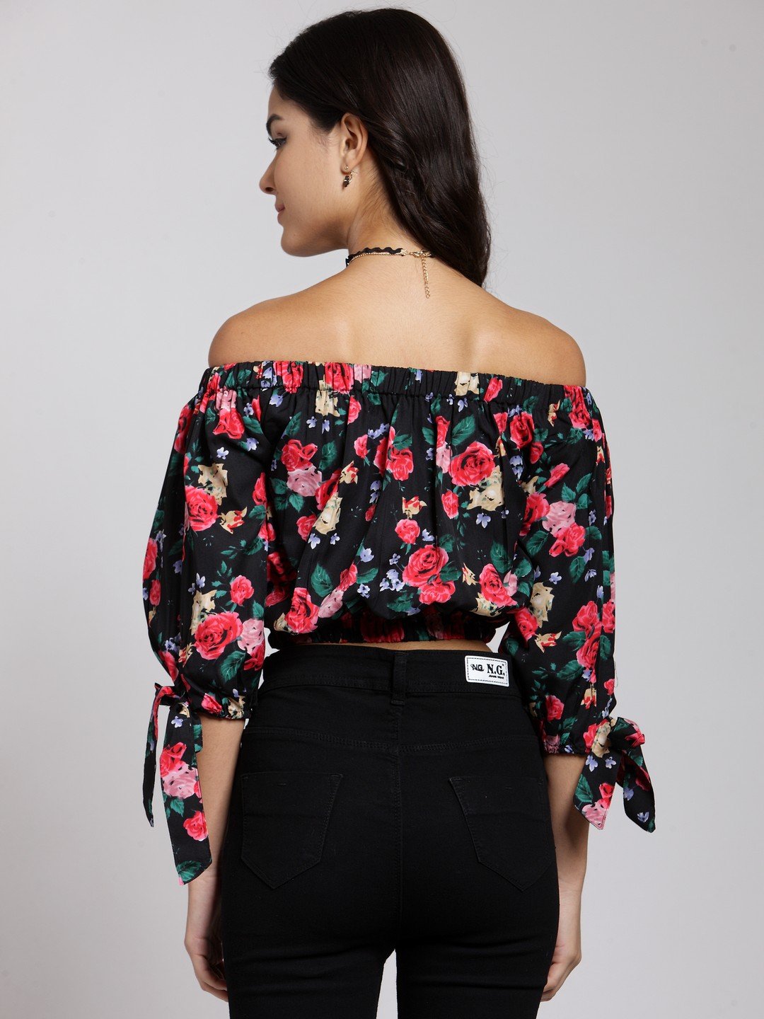 Black Printed Top