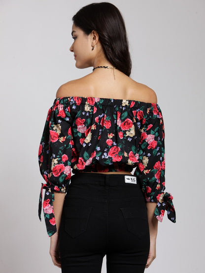 Black Printed Top