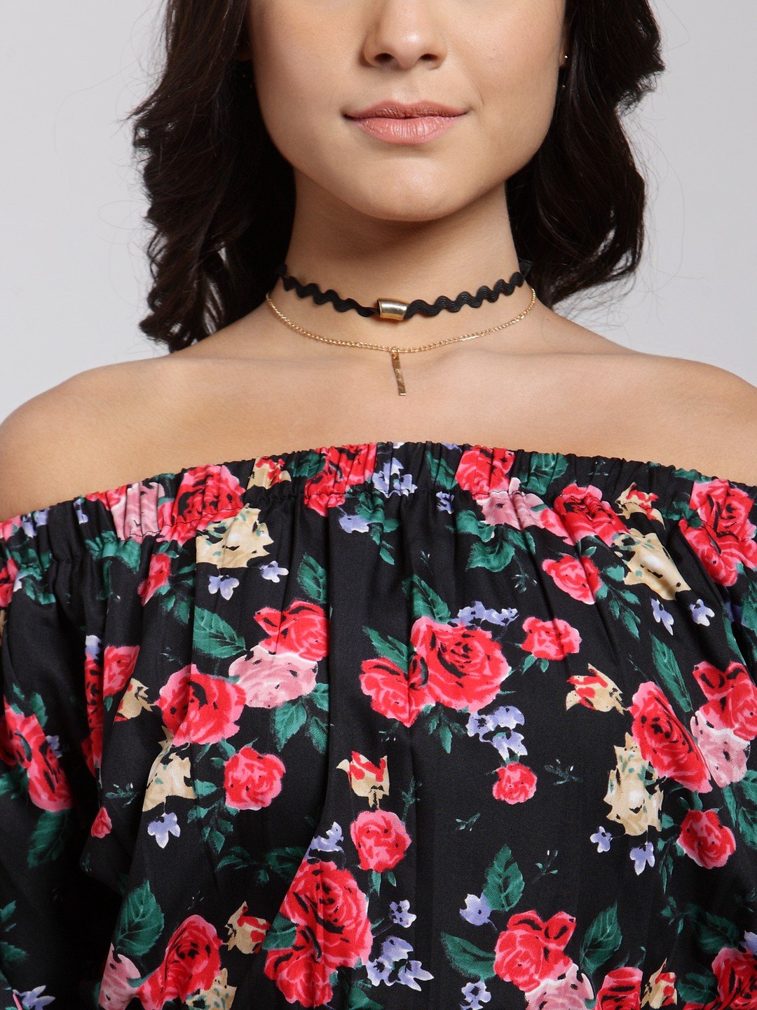Black Printed Top