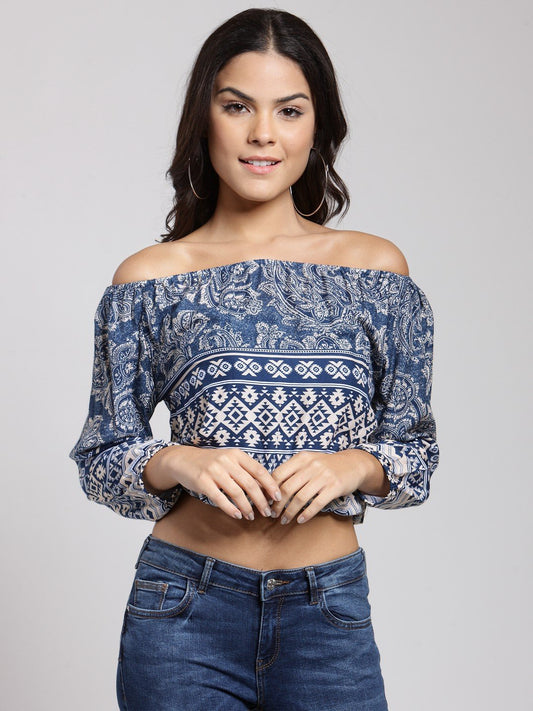 Blue Printed Top