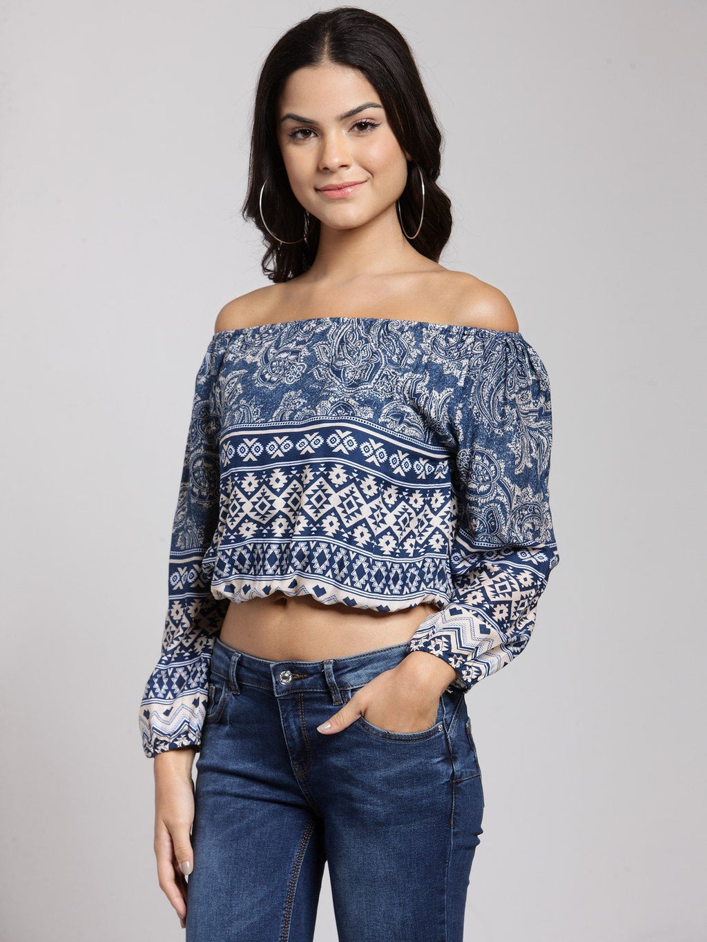 Blue Printed Top