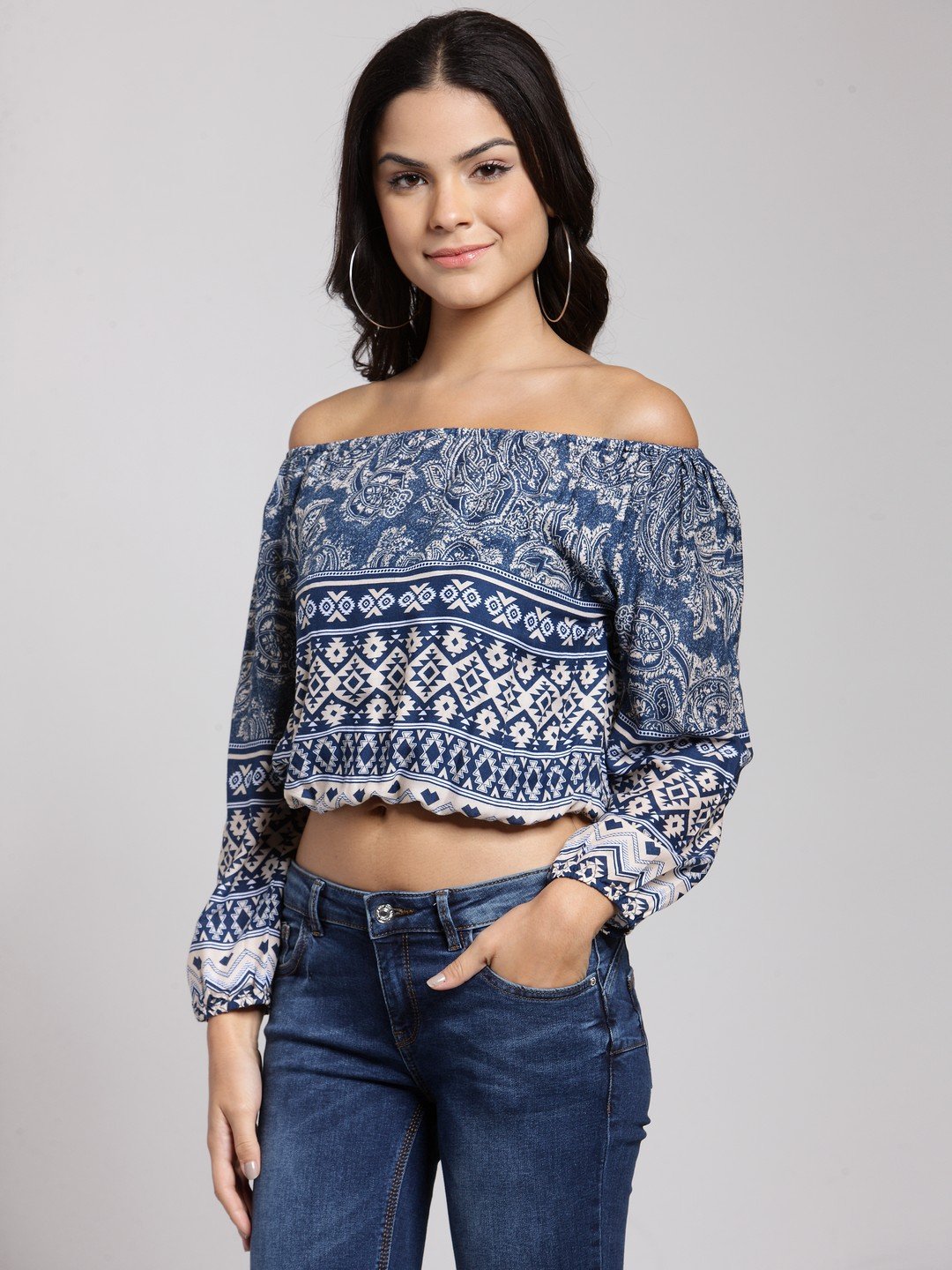 Blue Printed Top