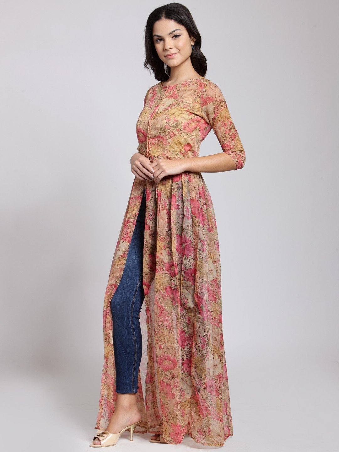 Cation Beige Printed Tunic
