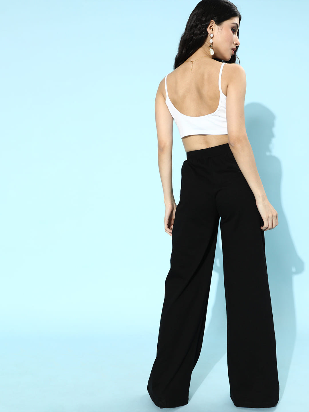 SCORPIUS White Strap Top Black pants Coord Set