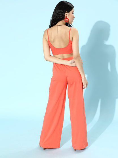 SCORPIUS Coral Strap Top and pants Coord Set