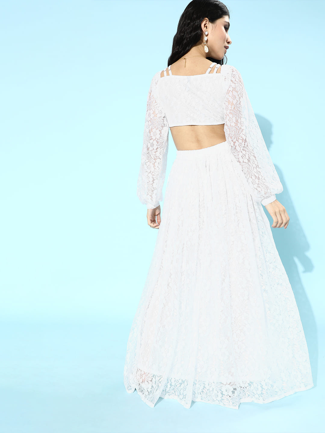 SCORPIUS White Net Top and Skirt Coord Set