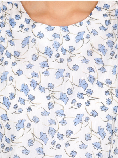 White Printed Dress