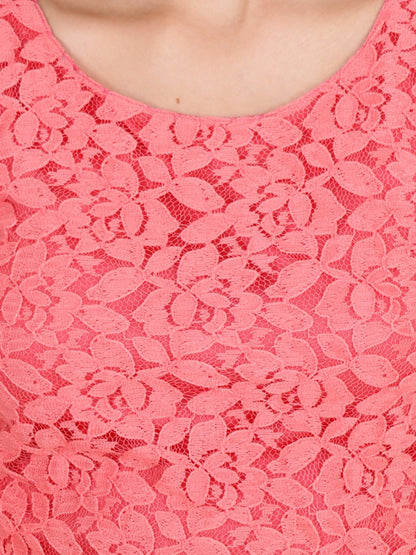 Coral Lace Dress