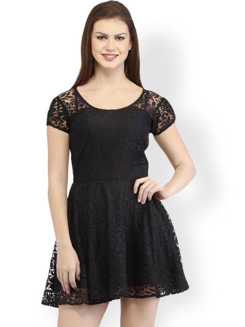 Black Self-design Dress
