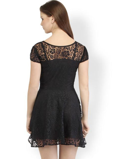 Black Self-design Dress