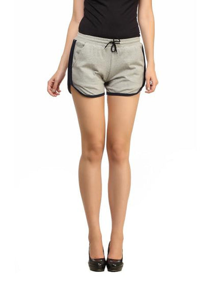 Grey Solid Shorts