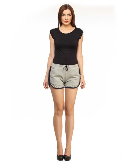 Grey Solid Shorts