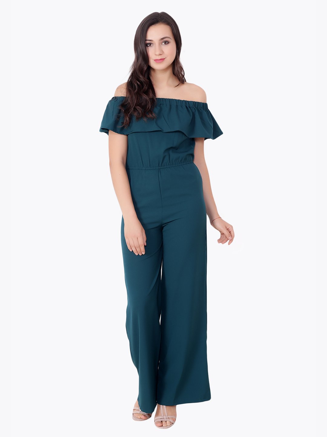 Green Solid Jumpsuit