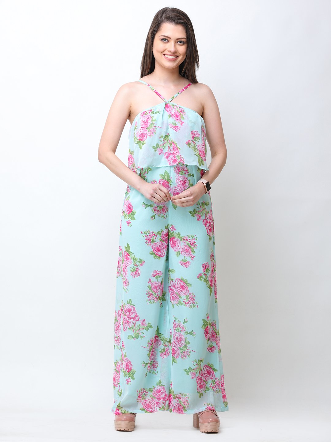 Green Floral Jumpsuit