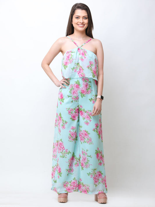 Green Floral Jumpsuit