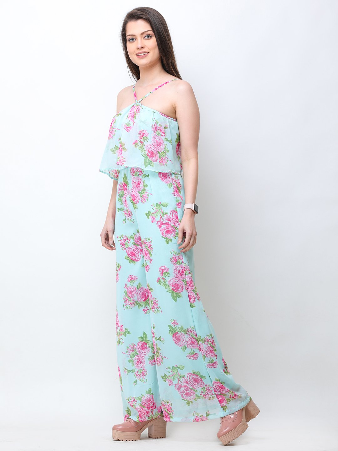 Green Floral Jumpsuit