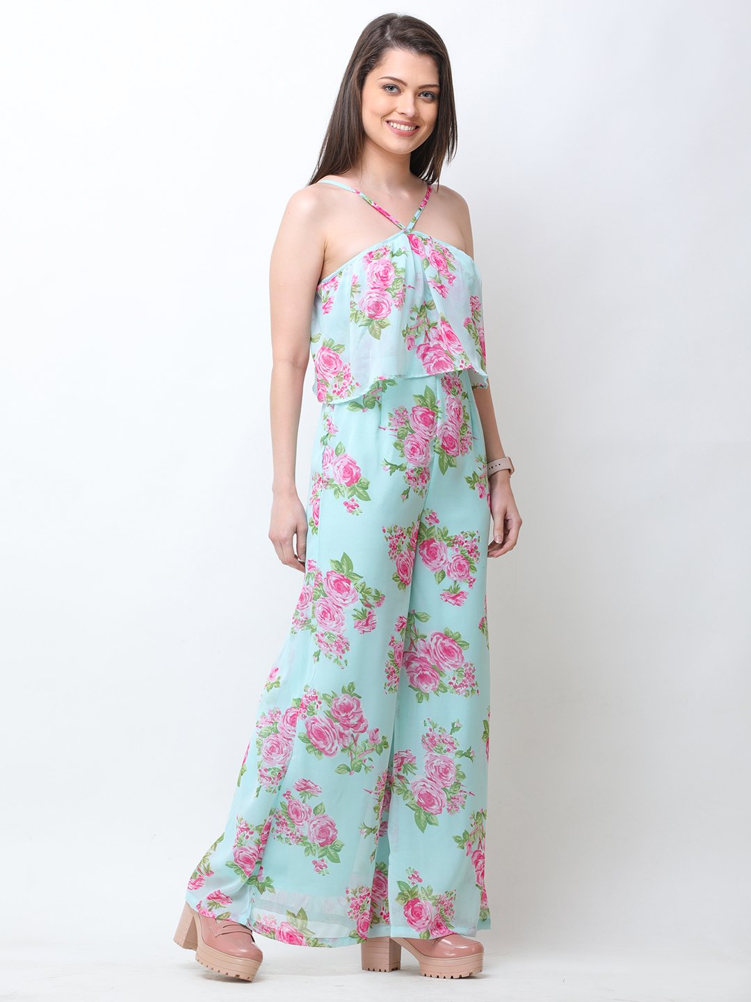 Green Floral Jumpsuit