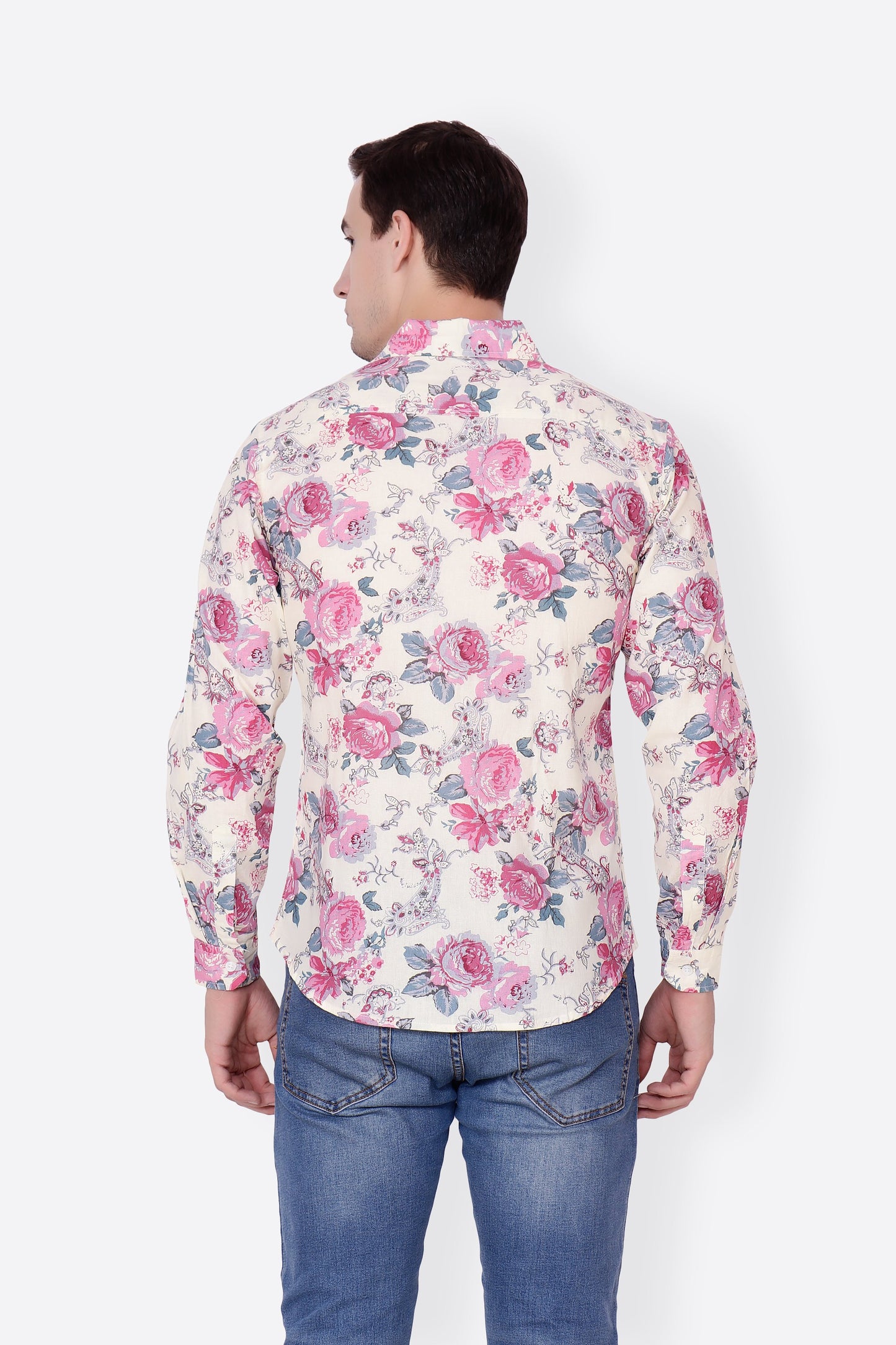 Cation Men White Printed Shirt