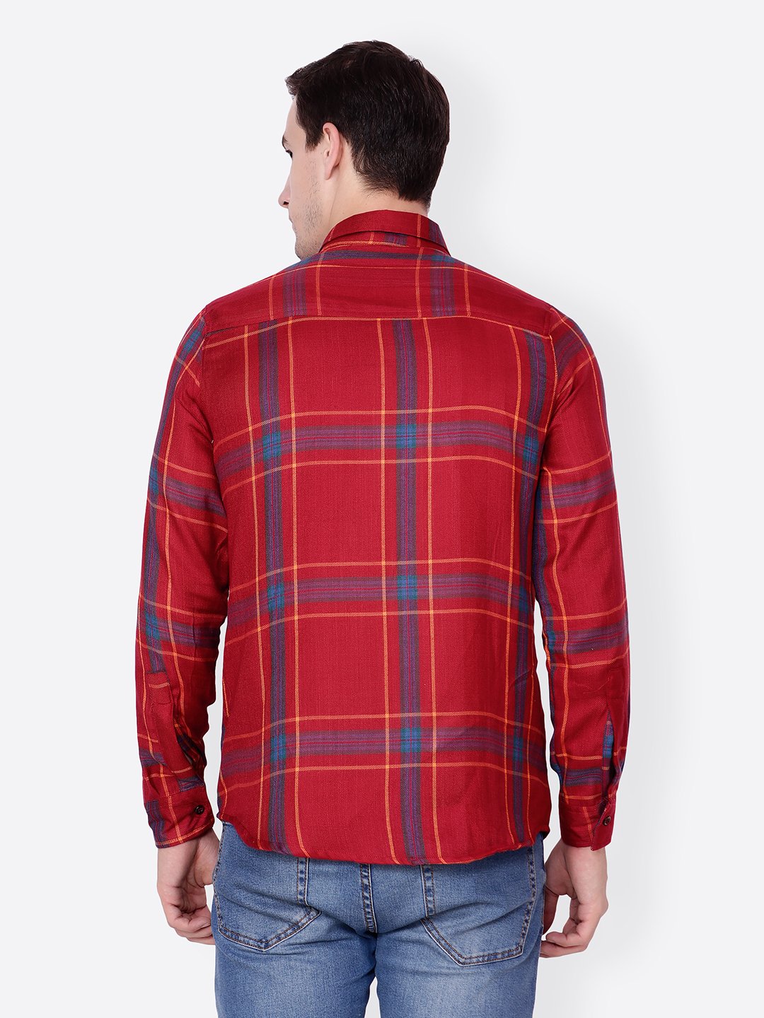 Cation Men red Checkered Shirt
