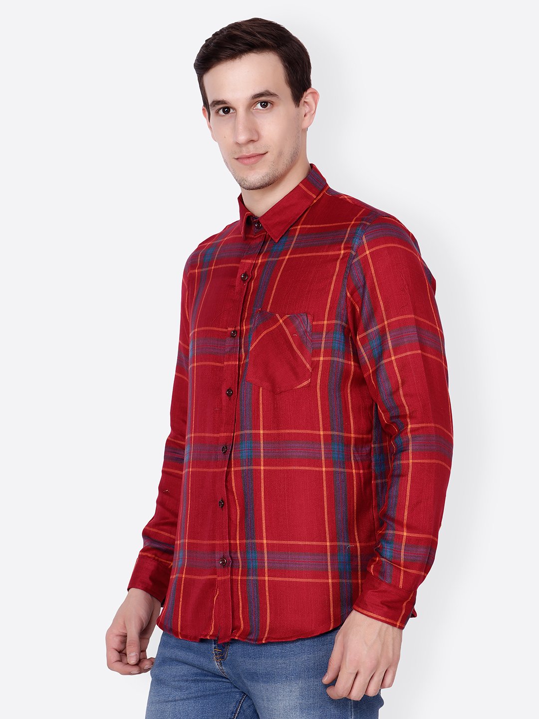 Cation Men red Checkered Shirt