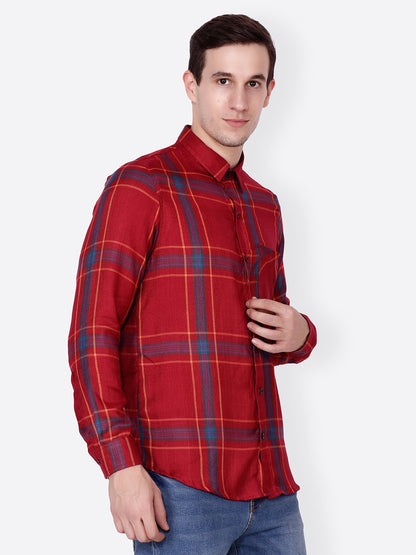 Cation Men red Checkered Shirt