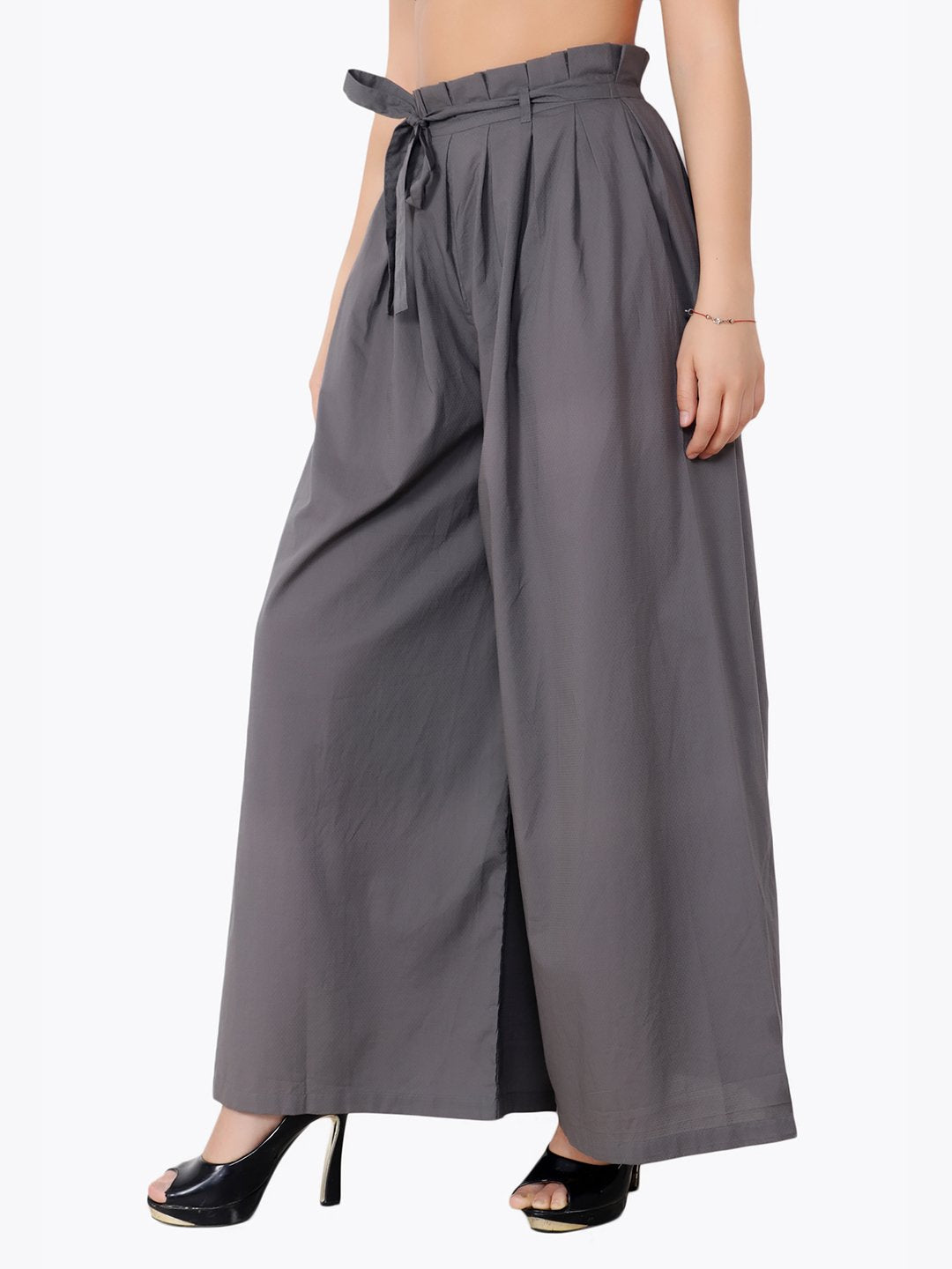 Grey Solid Trousers