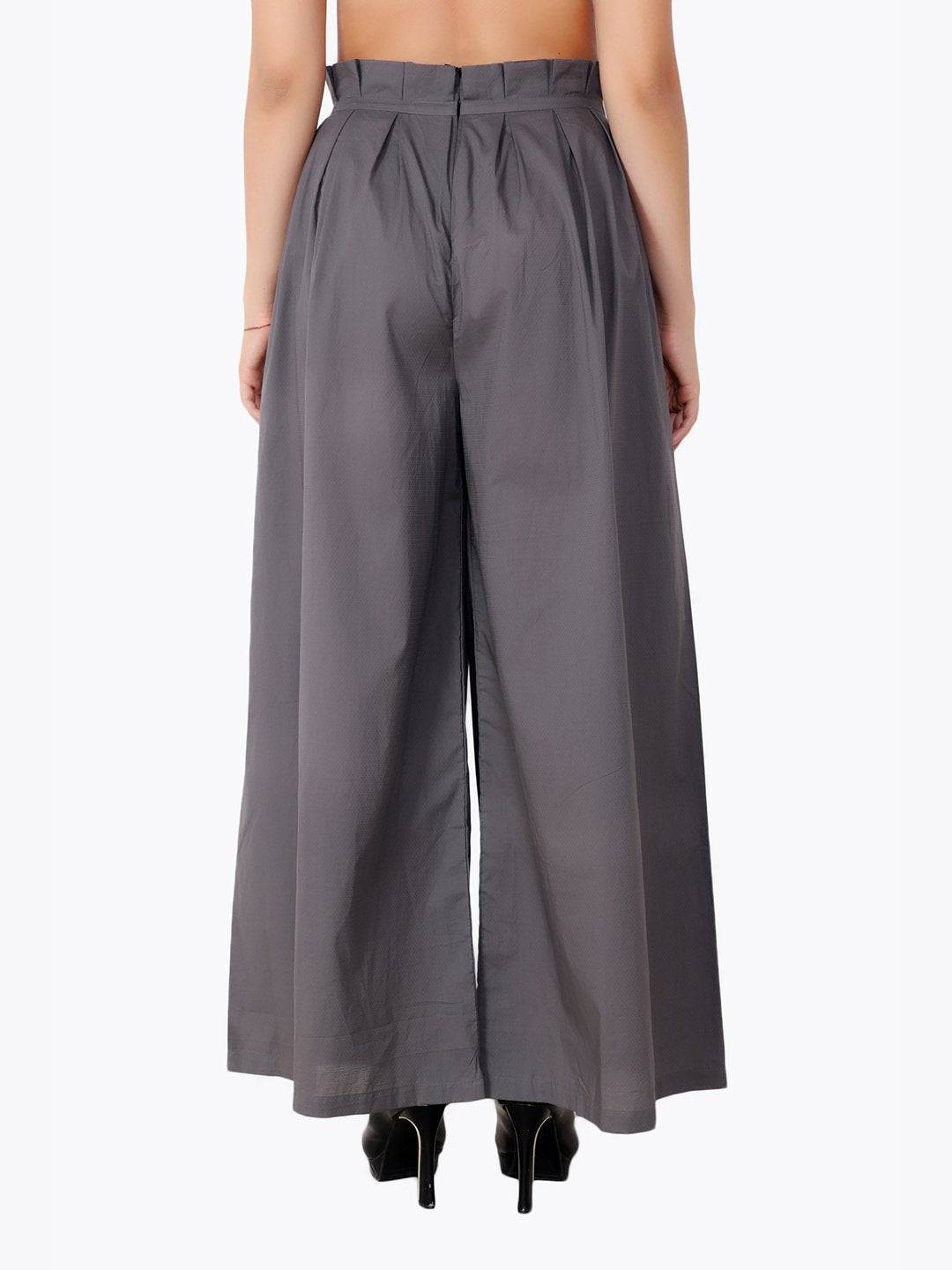Grey Solid Trousers
