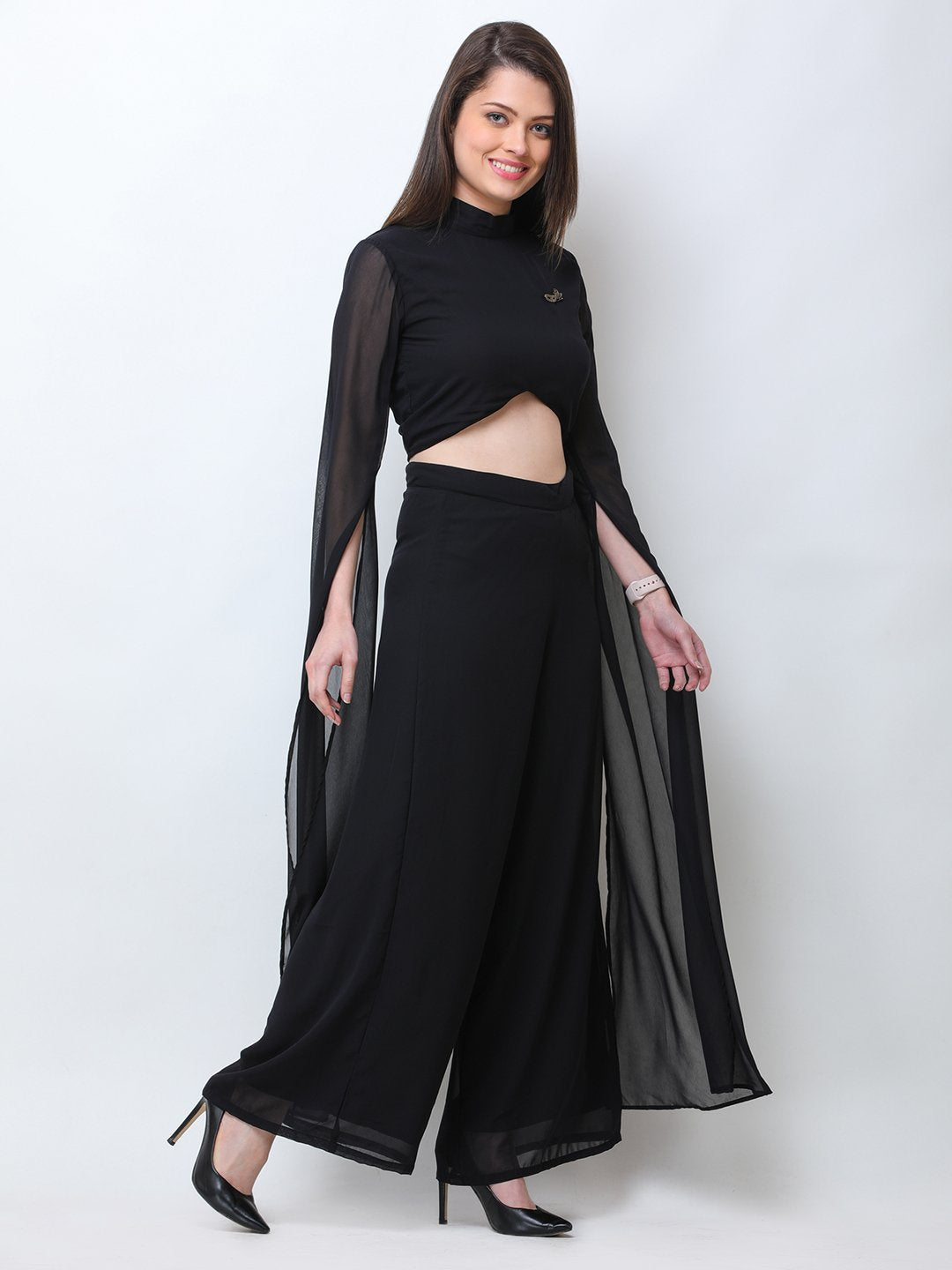 Black Solid Co-ord Set
