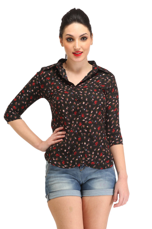 Black Printed Shirt