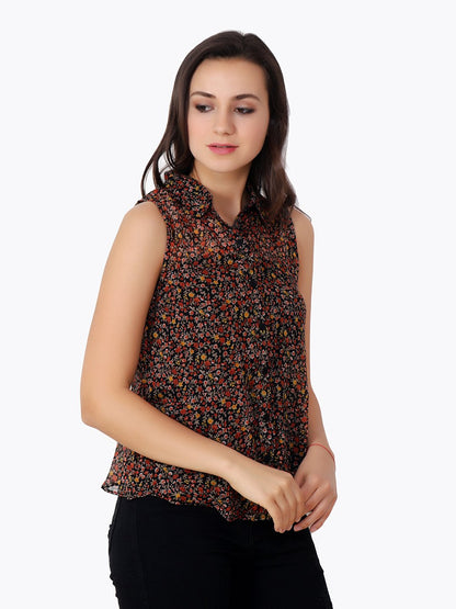Brown Printed Shirt