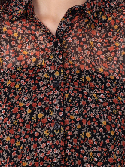 Brown Printed Shirt