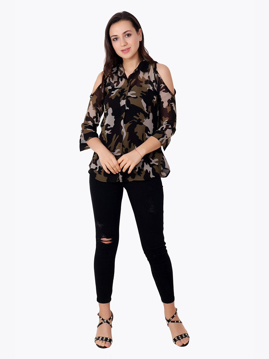 Green Printed Shirt