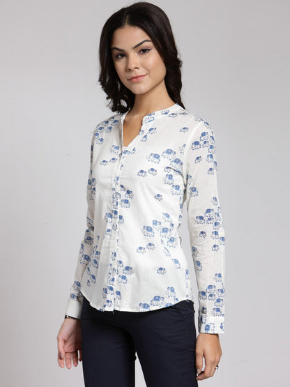 White Printed Shirt