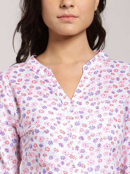 White Printed Shirt