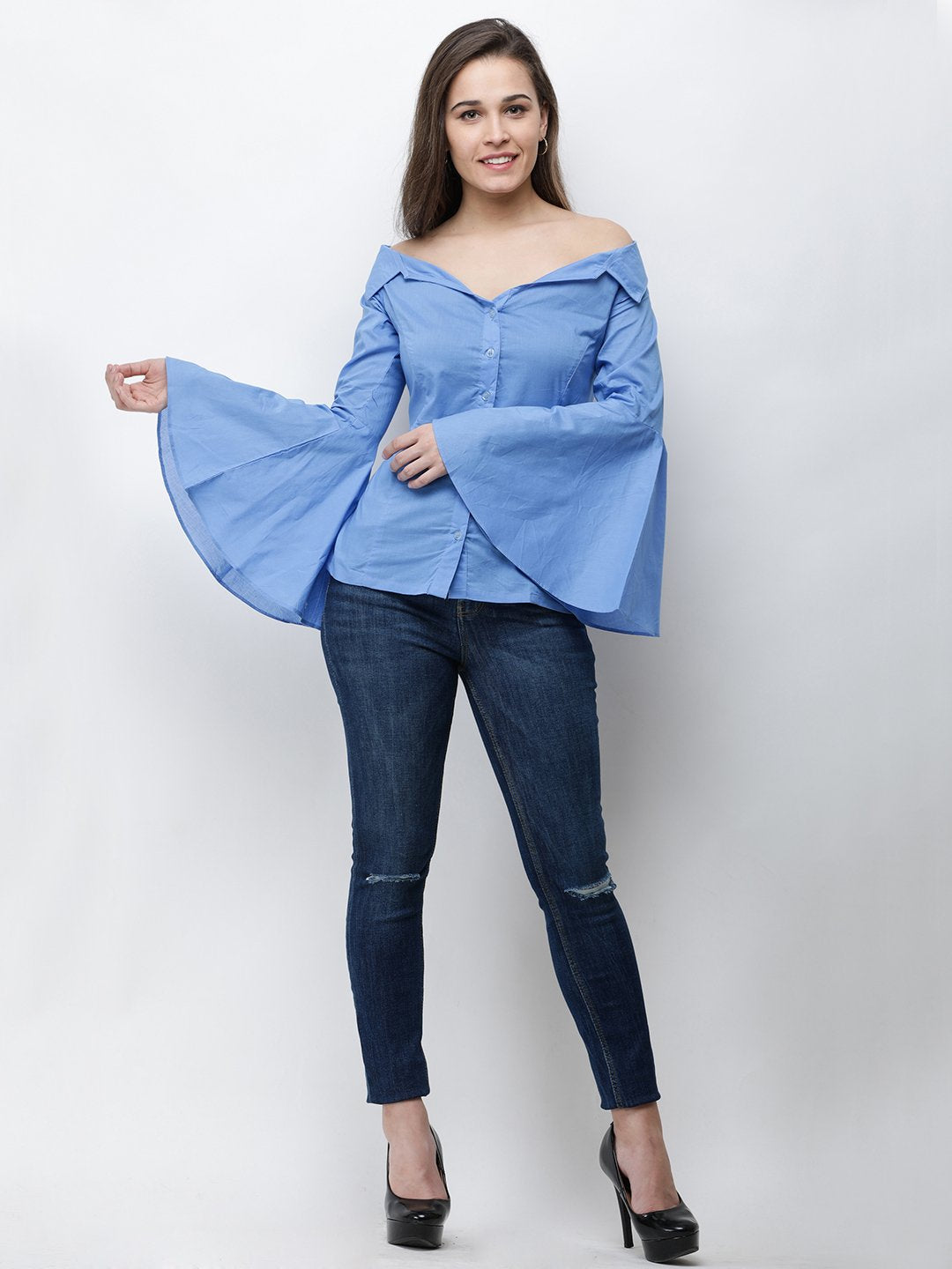 Cation Blue Solid Shirt