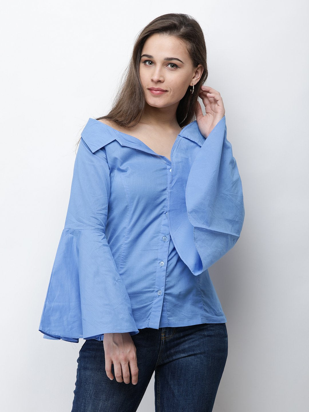Cation Blue Solid Shirt