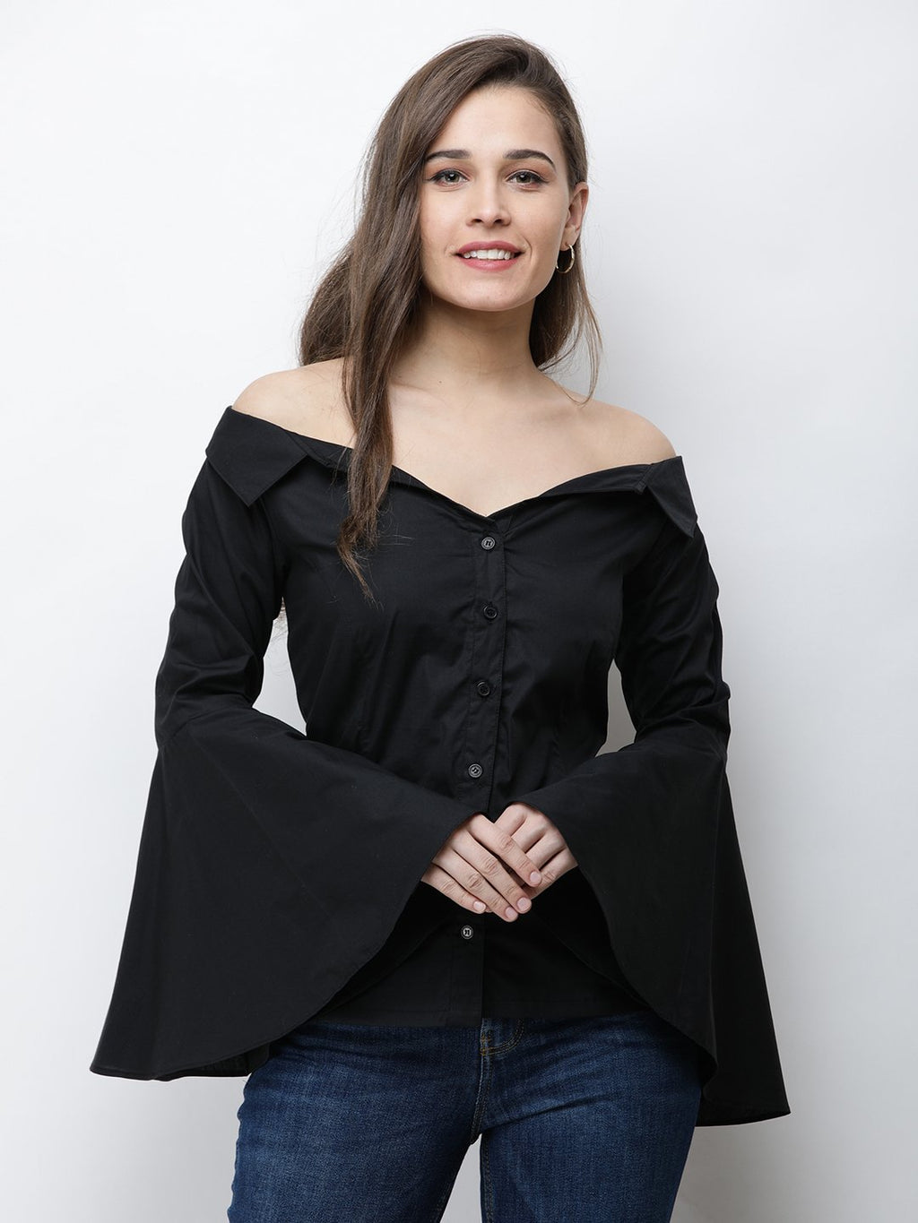 Cation Black Solid Shirt