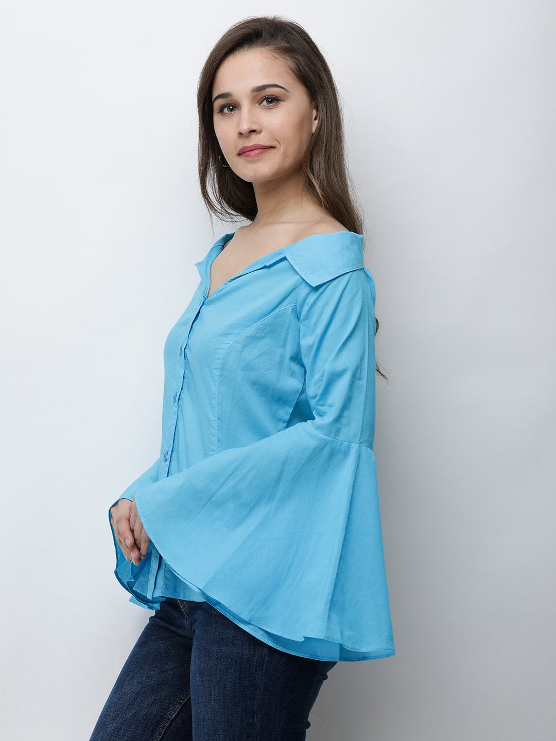 Cation Blue Solid Shirt