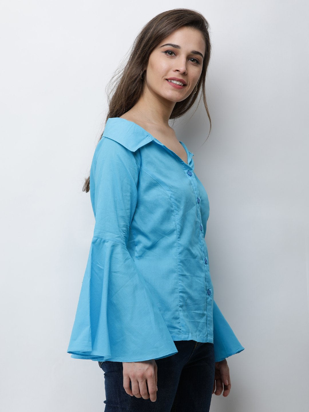 Cation Blue Solid Shirt