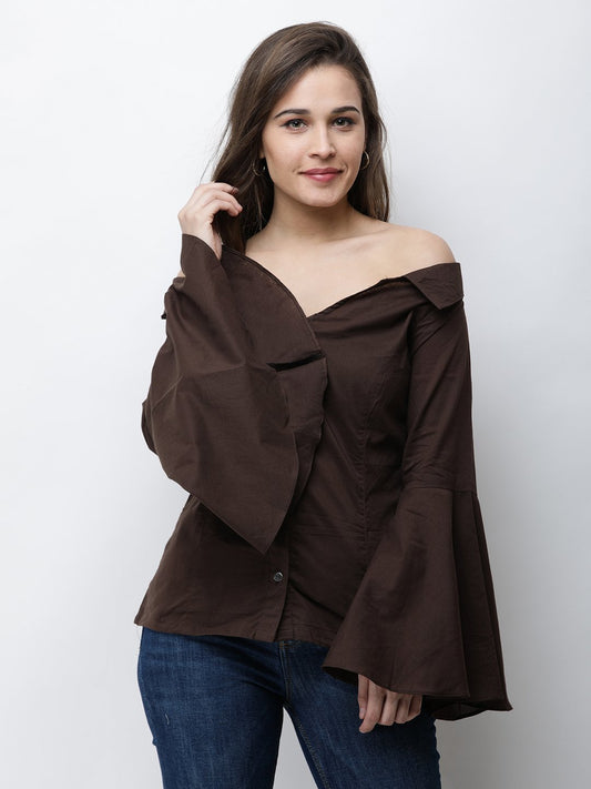 Cation Brown Solid Shirt