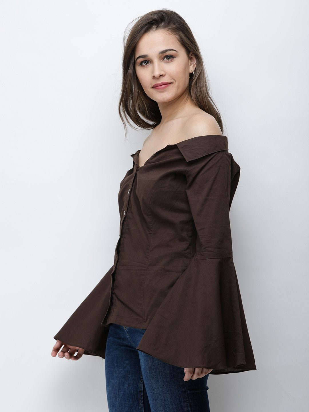 Cation Brown Solid Shirt