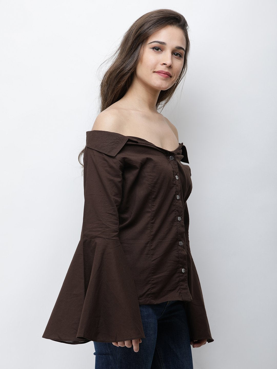 Cation Brown Solid Shirt